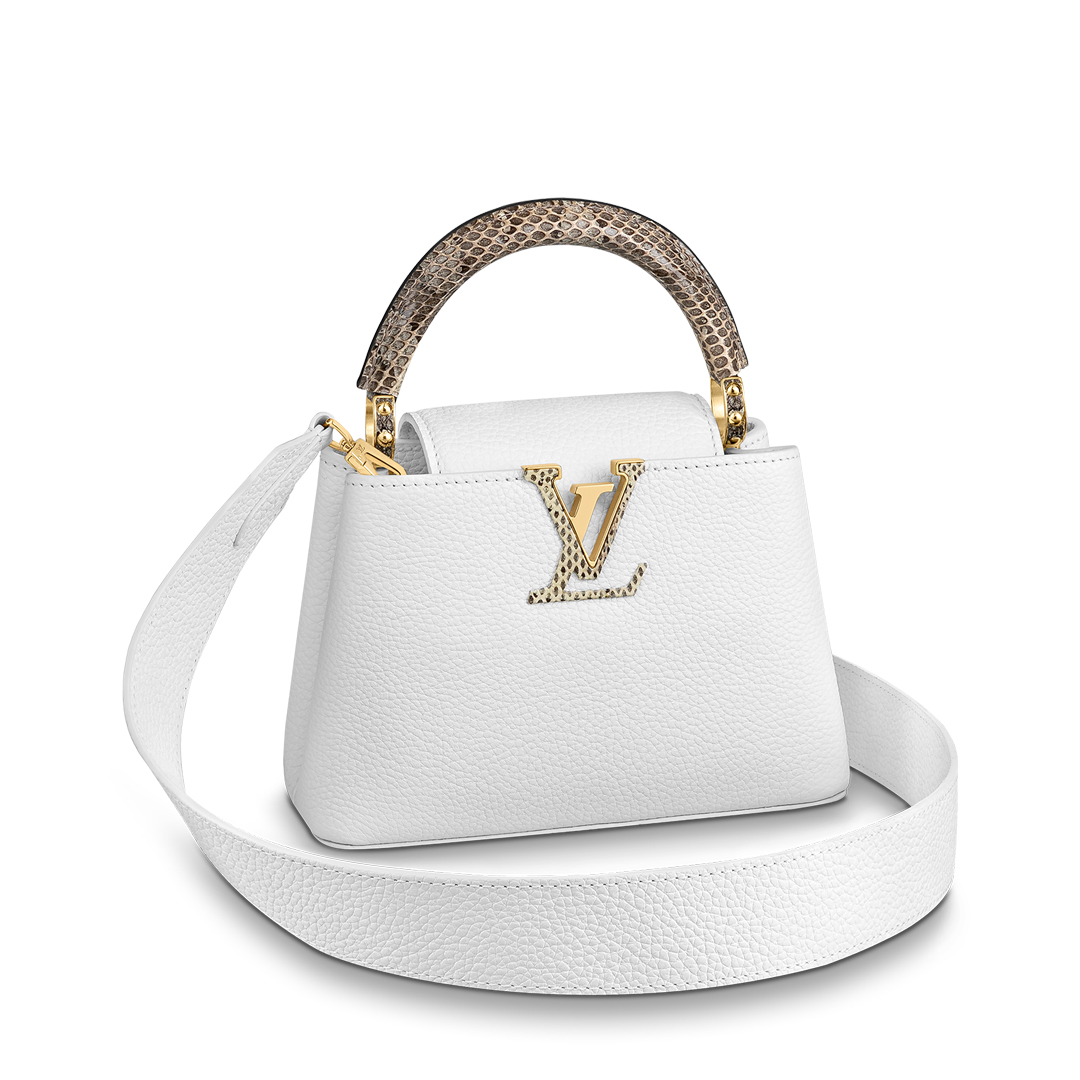 Louis Vuitton CAPUCINES MINI Taurillon Leather Bag M56399 Snow White